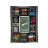 Fishing Blanket 60x80 Inch Bass Fish Throw For Dads Women Boys Gear Decor