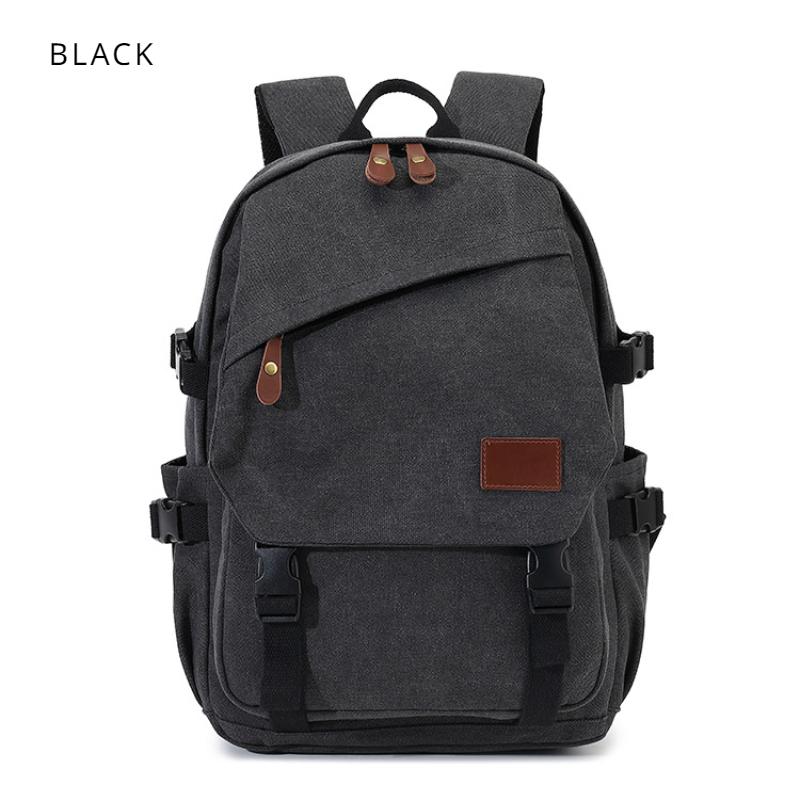 

Трендовый ретро-мужской холщовый рюкзак, женская сумка на плечо, модная дорожная сумка большой вместимости для отдыха, школьная сумка для студентов колледжа чёрный