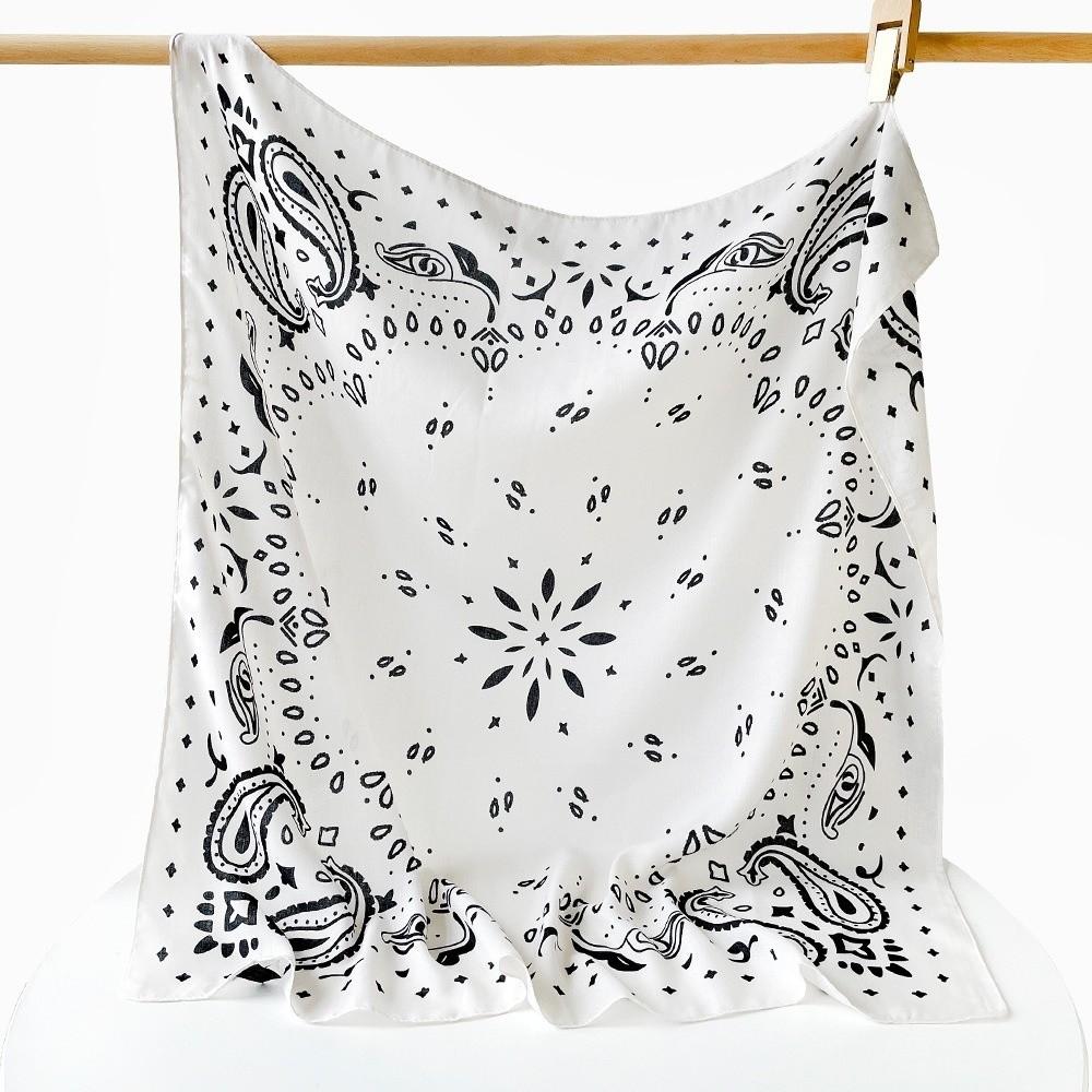Breathable Square Scarf Thin Small Scarves Simple Cashew Nut Print Silk Scarf Female