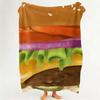 Food H Hamburger P Pizza Throw Flannel Throw Blanket Suitable for Sofa Living Room Bedroom