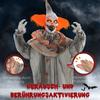 6' Pomarańczowy Klaun Halloweenowy Animatronic, ze Świecącymi Oczami