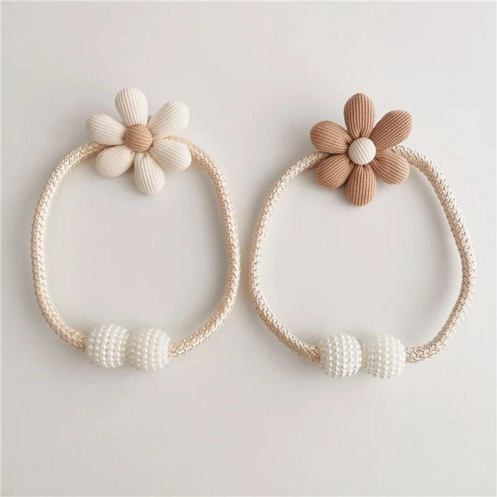 1PC Fibbia Magnetica Fibbia per Tenda Clip Moda Chiusura a Perla Forma di Fiore Fibbie per Tenda da Finestra Fermatenda Decorazione per la Casa