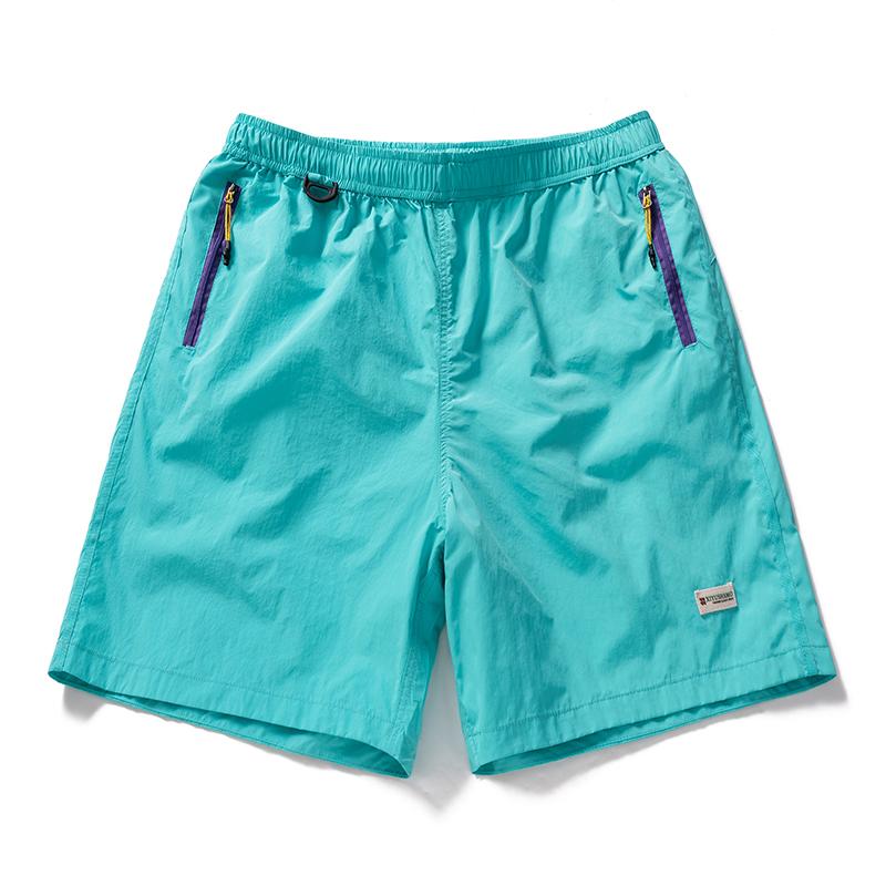 Men's Quick Dry Nylon Athletic Shorts – Elastic Waist Zipper Pocket Shorts for Outdoor Sports & Summer