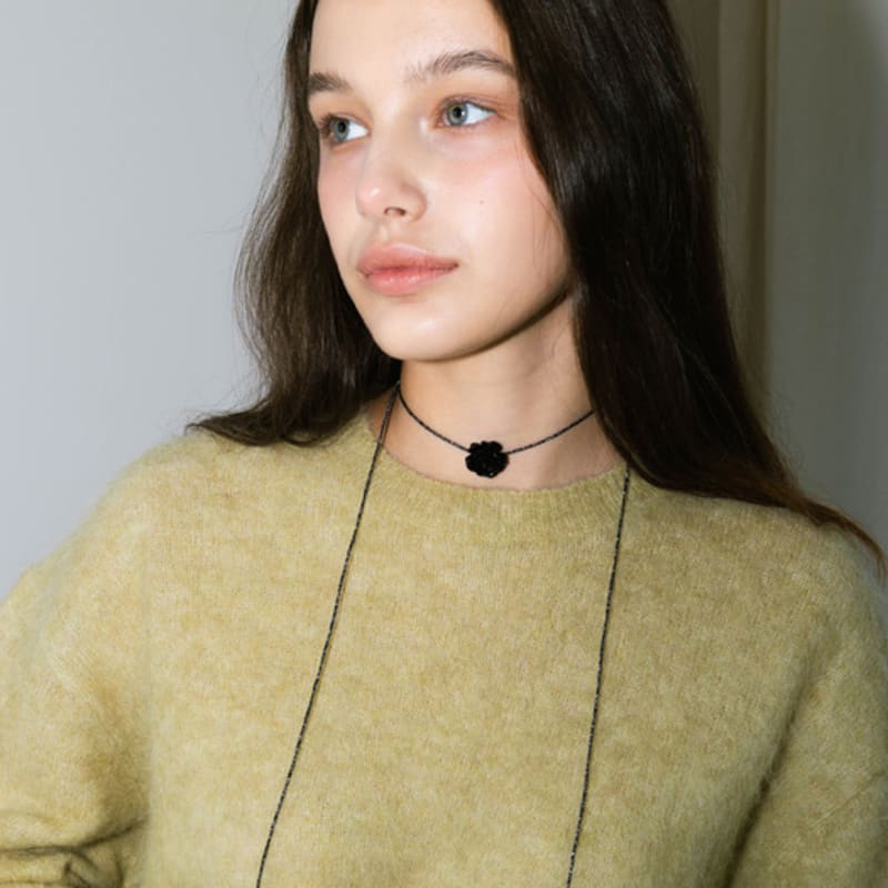 Pearlymore schwarze Rose Kordelkette