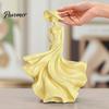Cream Style Room Decor Woman Statue, Resin Art Sculpture for Living Mantel Shelf Decor, Modern Female Exquisite Carved Sculptures Figurine, Wide Brim