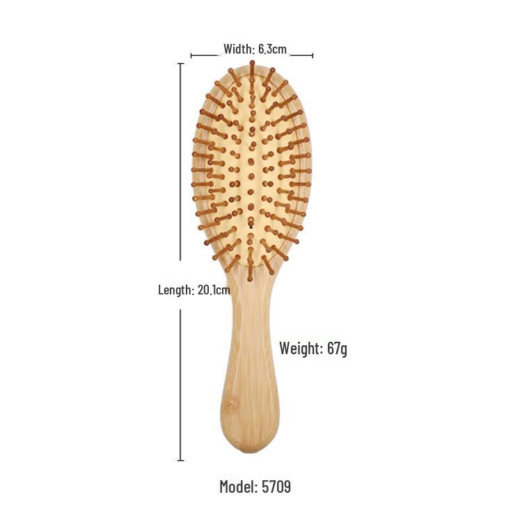 Natural Bamboo Air Cushion Comb for Scalp Health Massage - Household Straight Hair Large Brush