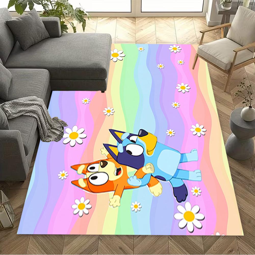 Bluey Bingo Adventure Floor Mat Suitable for Dormitory Decorate room Kitchen Game Room Antislip Carpet Anime Office Decor