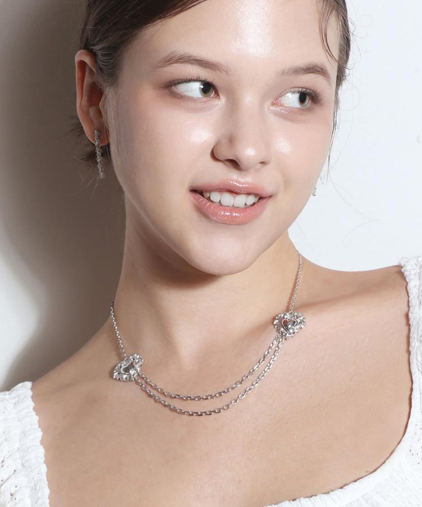 Trencadism Art Nouveau Heart Necklace Silver 925 Necklace Ann20Ht2