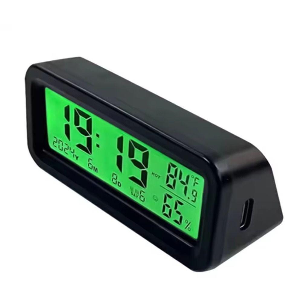 Digital Display Solar-Powered LCD Digital Car Clock Car Thermometer Humidity Gauge  Automotive