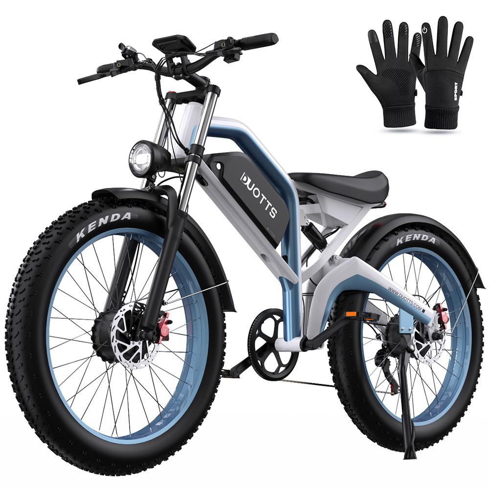 Electric Bicycle All Terrain DUOTTS 26" 750Wx2 Motor EBike For Adult 20AH Full Suspension Top Speed 45Km/h MaxLoad 150KG N26