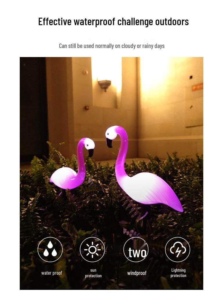 Cross-Border Solar Flamingo Light: Outdoor Garden Villa Lawn Decoration