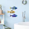3 Pcs Wooden Fish Wall Art? Beach Nautical Coastal Theme Fish Wall Sculpture Rustic Lake House Hanging Decor for Linving Room Bedroom Home Decoration