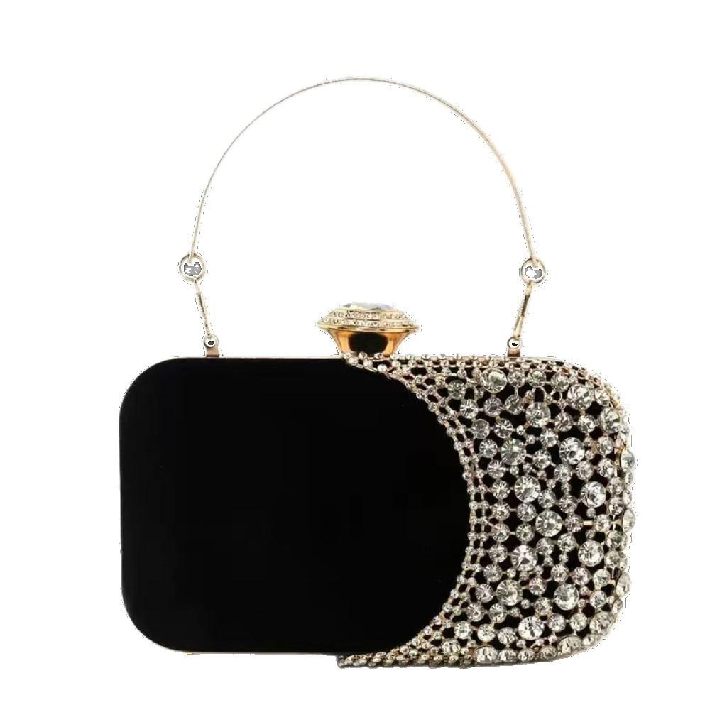 Retro Diamond Embedded Evening Clutch Bag for Women Versatile Dr Handbag Ele Par Accory Hard Ell Small Size