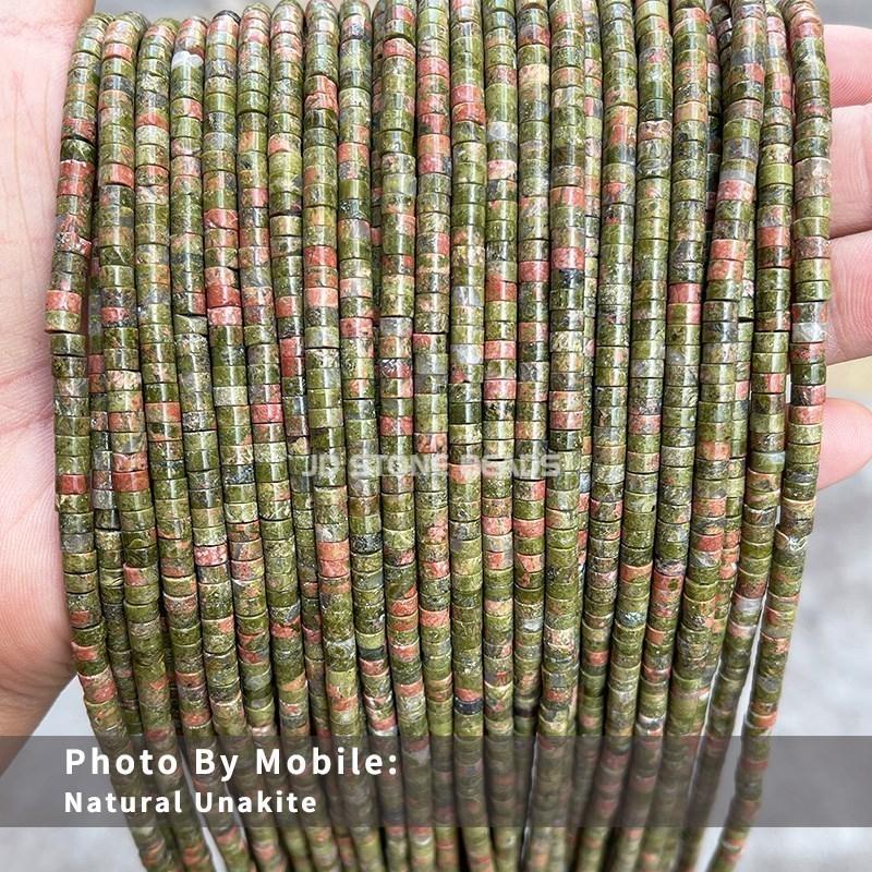 4x2mm Natural Pink Opal Turquoise Jasper Rondelle Beads Cylinder Flat Loose Spacer Bead For Jewelry Making Diy Bracelet Necklace