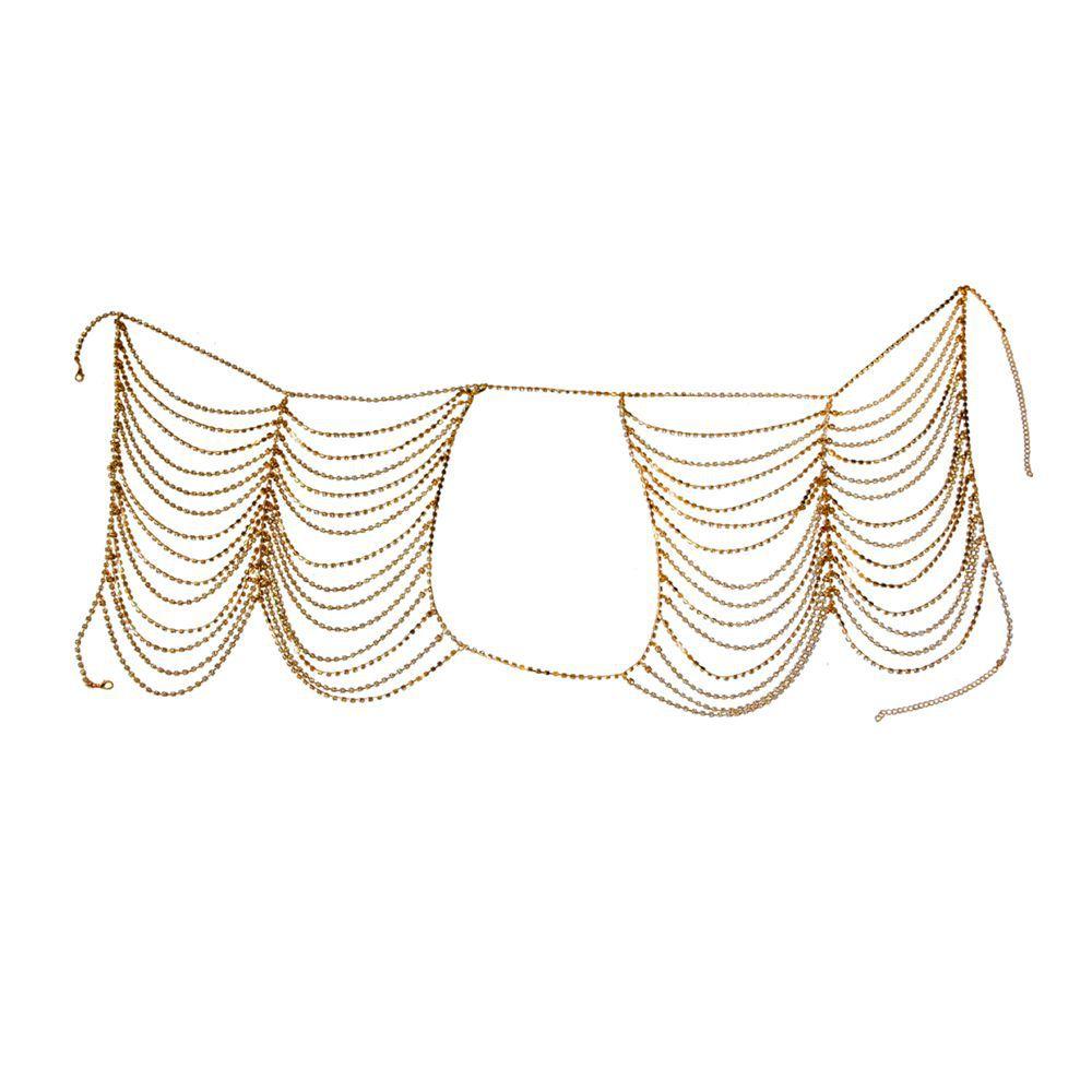 

Креативні ювелірні вироби, модний персоналізований ланцюжок для тіла з діамантами, сексуальний перебільшений ланцюжок для бюстгальтера золотий