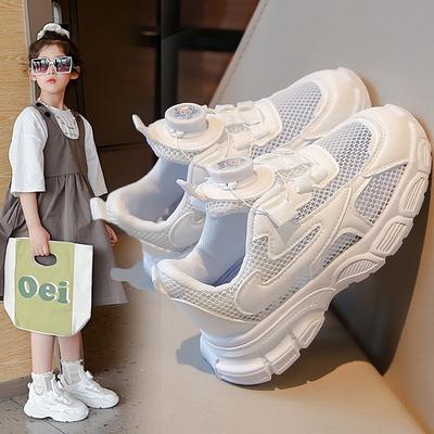 Girls' Sports Shoes Through the Net Children's Dad Shoes 2025 Summer New Boys' Casual Little White Shoes Breathable Net Shoes Tide