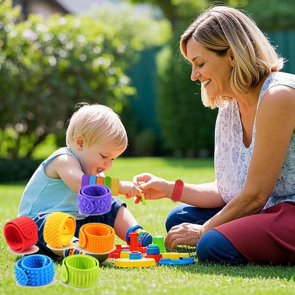6 Stück Hände Klatschen Kreis Silikon Slap Armbänder Kinder Slap Band Spielzeug Partygeschenke Dekorativ