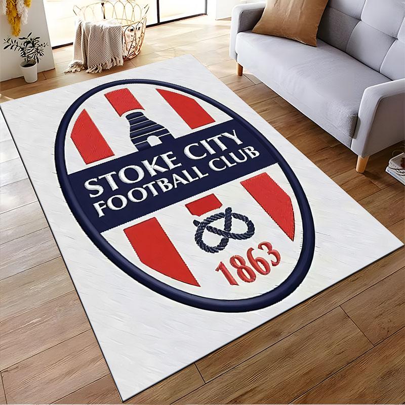 Stoke City FC Emblem Rug Suitable As a Non-slip Mat for the Living Room or Bedroom Sofa