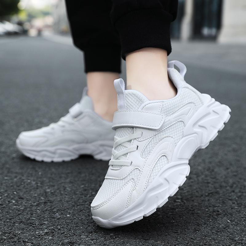 897 Four Seasons Performance Light Sneakers Boys Mesh Shoes Girls Leather Shoes Children's Little White Shoes Black Shoes