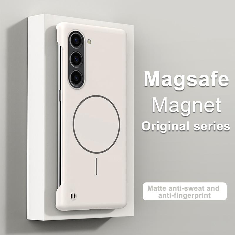 Frameless Wireless Charge Case For Samsung S25 Edge S24 FE S23 Ultra S22 Magnetic Shockproof Slim Hard PC Phone Cover