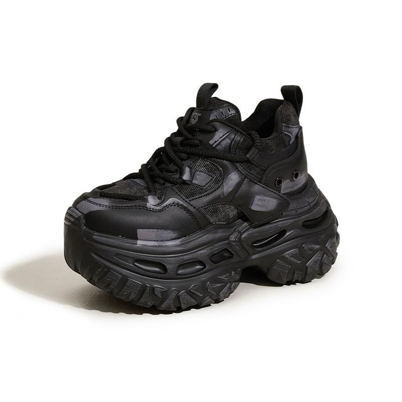 

Platform dad shoes women s 2025 autumn and winter new color polishing old retro casual shoes fashionable versatile inner height increase women s shoes 39 чёрный