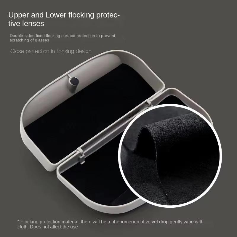 Scatola Multifunzione per Occhiali da Auto Portatile Porta Occhiali da Sole per Auto Porta Occhiali da Guida per Auto Custodia per Occhiali con Interruttore a Pressione Parasole
