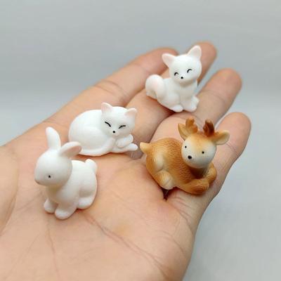 1 PC Mini Animals Model Dolphin Cat Seal Hamster Rabbit Deer Miniature Terrarium Accessories Figurine DIY Fairy Garden Decor