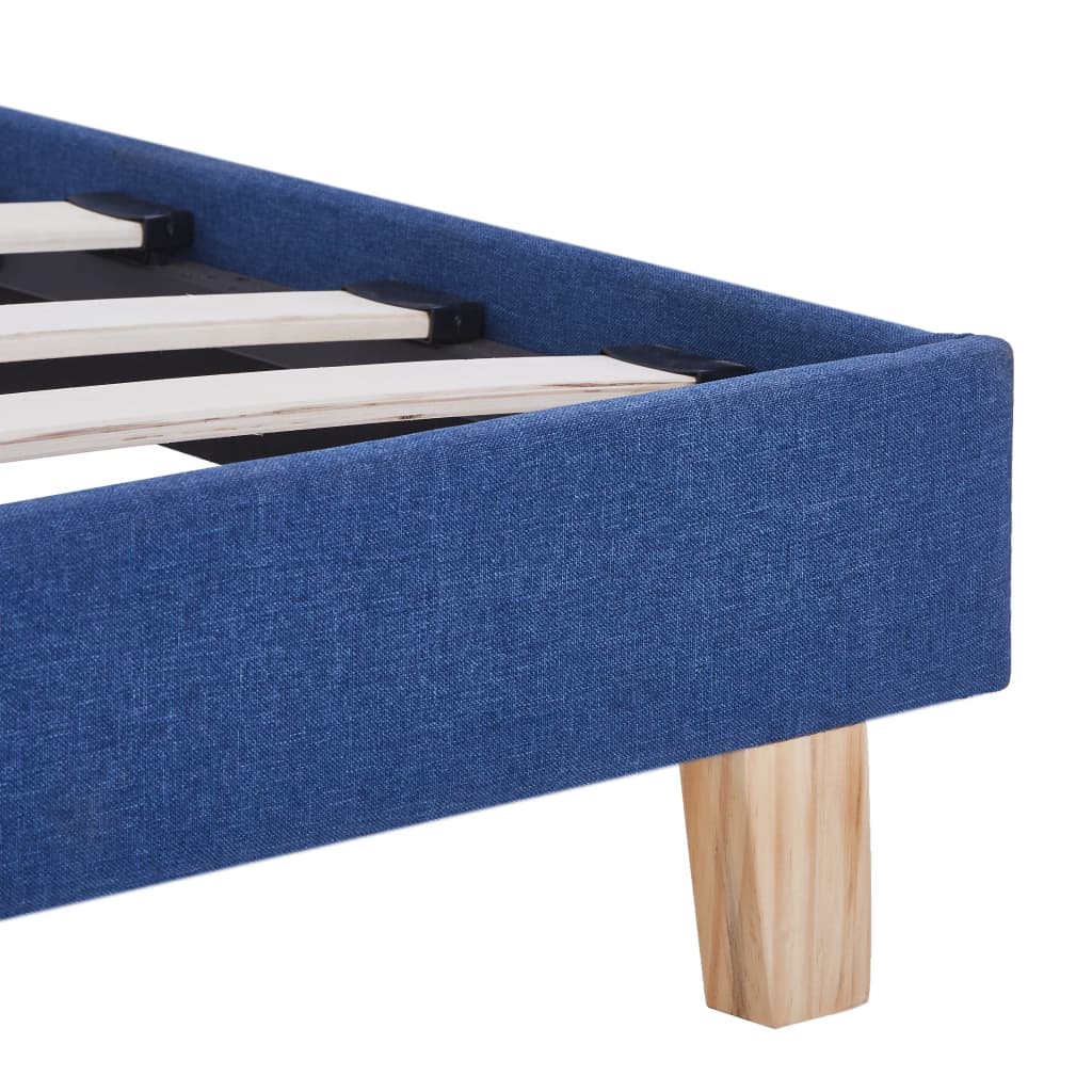 Bed Frame Blue Fabric 90 x 200 cm