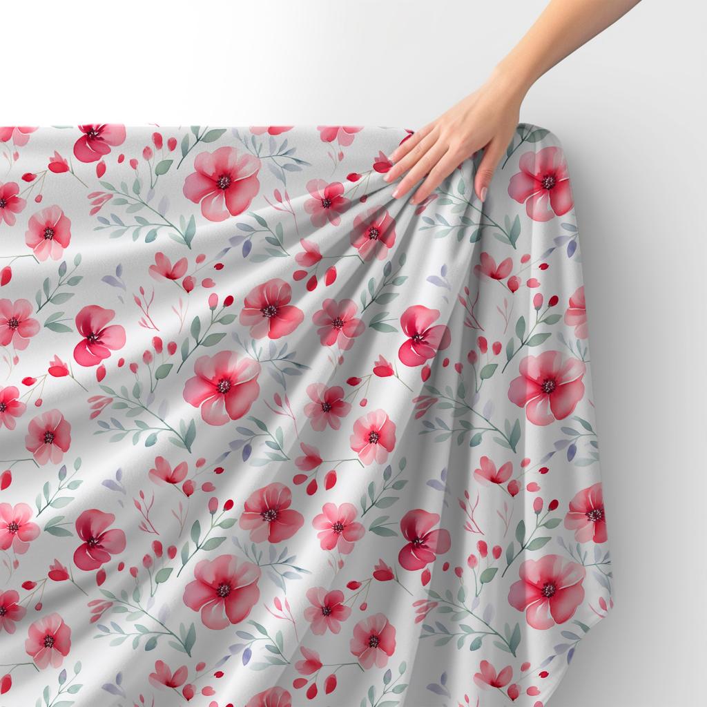 Royal Samt Stoff Polyester Zum Nähen - Motiv Blumen - Rdx2450
