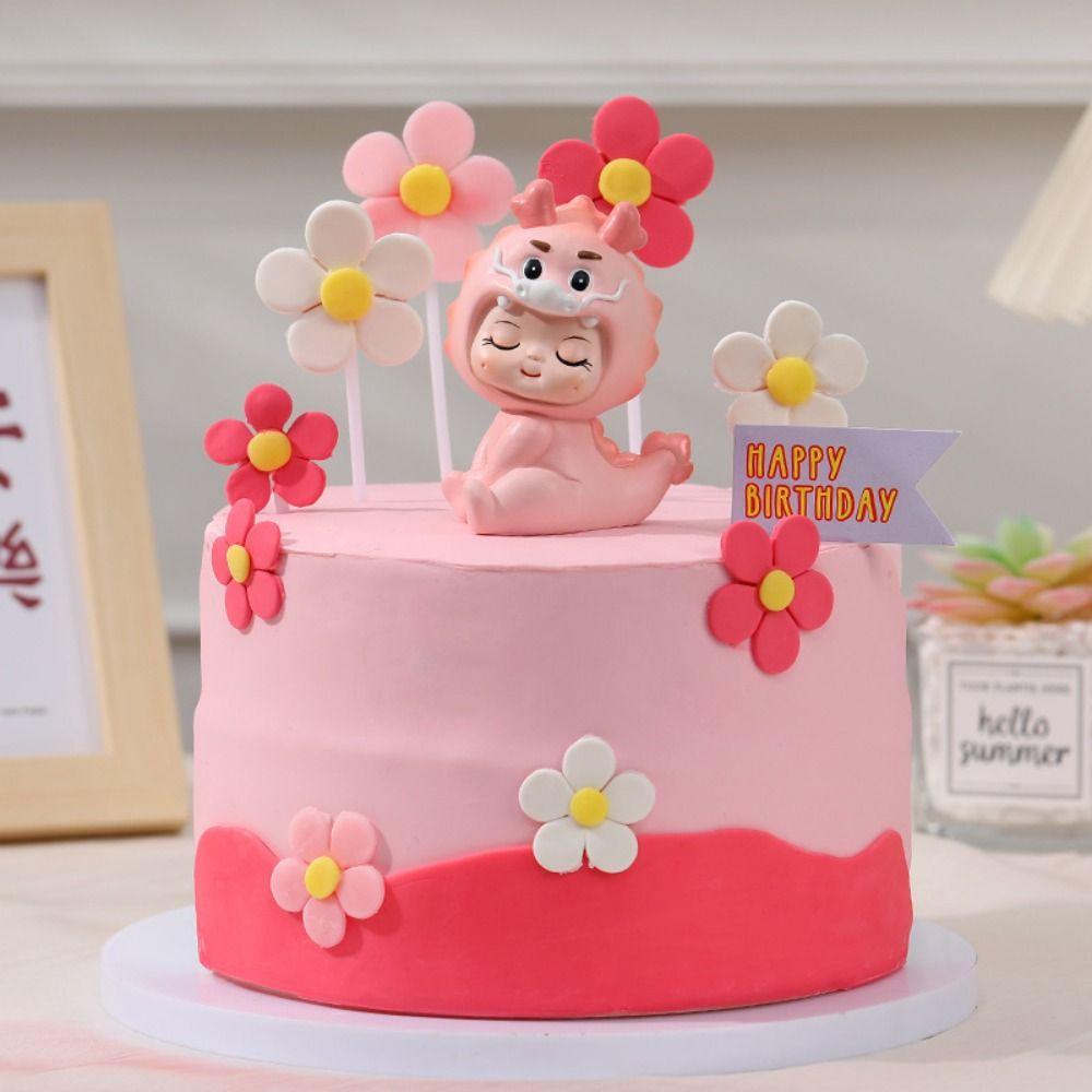 Resin Dragon Baby Statue Boy Desk Ornament Gift Cartoon Dragon Baby Figurines Home Decoration