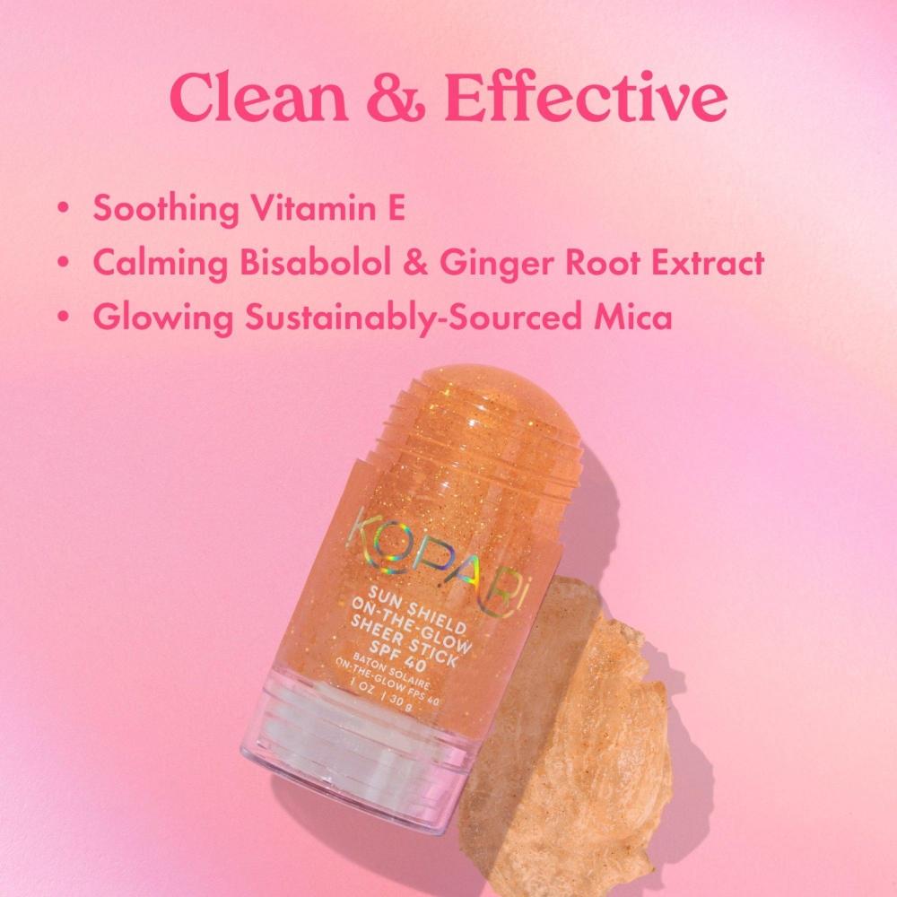 Kopari Beauty – Sun Shield On The Glow – Sheer Stick – Sonnenschutz LSF 40, 38 ml