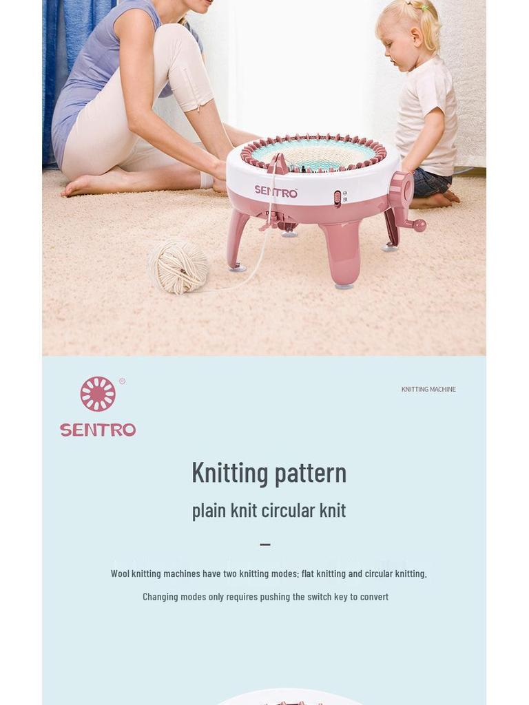 Children's Hand-Crank Knitting Machine Toy - 48 Needles for Sweaters, Hats, and Scarves