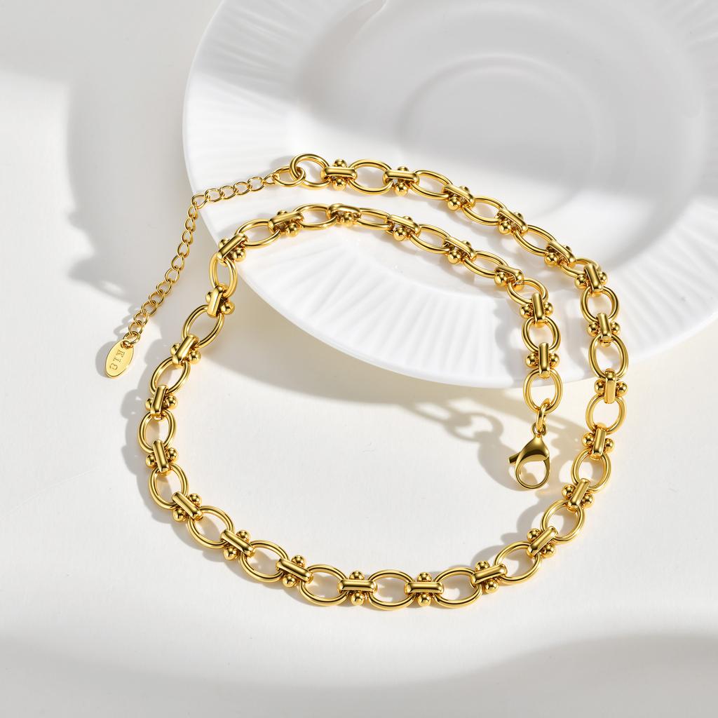 Solid Stainless Steel Chunky Chain Necklace for Women, Simple Link Chain Chokers, Fashion Non Tarnish Jewelry