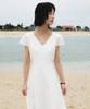 DEHEVE V-Neck Flare Dress [Ivory]