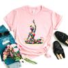 Funny Tshirt Girls Floral Yoga Butterfly Print Pink T Shirt Unisex Meditation Tshirt Femme Aesthetic Clothes Funny Tshirt Female