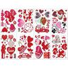 8 Sheets Valentine's Day Heart Window Clings Decorations Removable Vinyl Window Sticker Decals for Home, Office Valentines Party, Wedding,