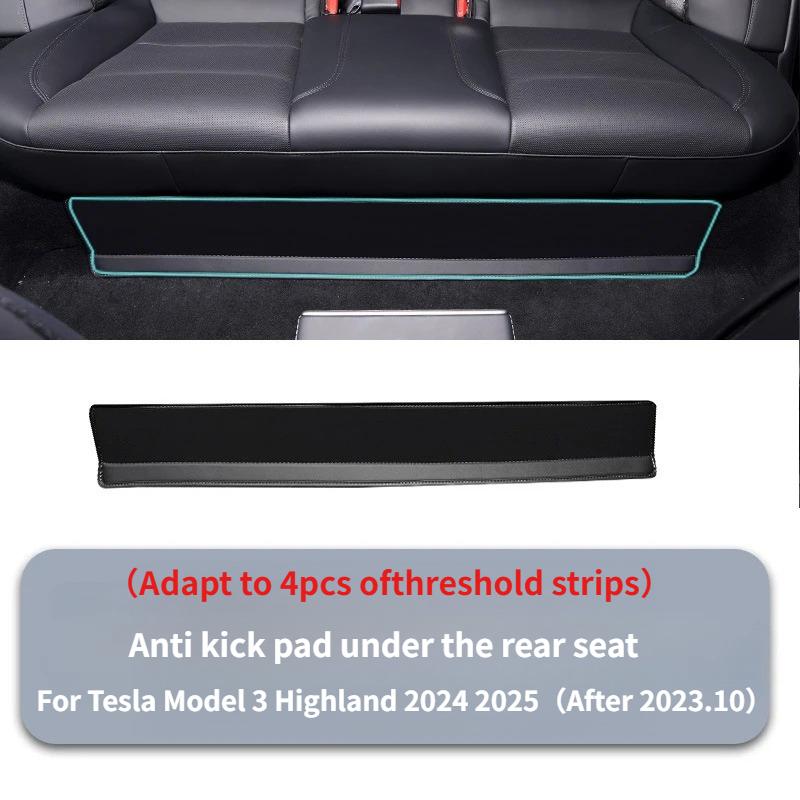 For Tesla Model 3 Highland Model Y Juniper PU Front Rear Door Sill Protection Strip Seat Anti-kick Pad Corner Guard Accessories