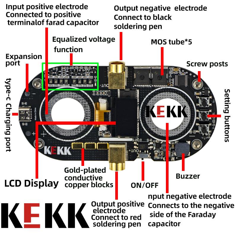 KEKK Farad-Kondensatoren Punktschweißgerät Superkondensator 5,4-5,6V1500F Punktschweißmaschine Steuerplatine 0,3mm Für 18650-Batterie
