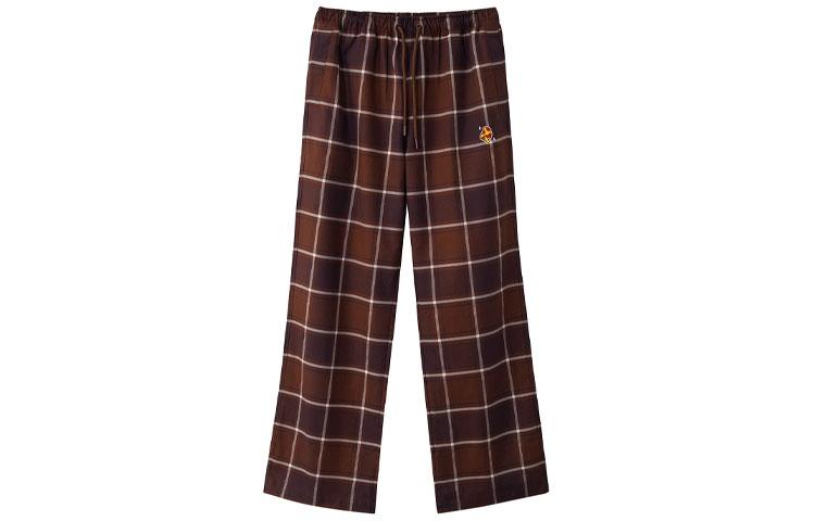 Li Ning x Persue , Sports Fashion Collection Casual Pants Women s Brown Plaid AKXR526-1 M