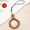 New model of 12 zodiac signs mobile phone chain for women, made of old peach wood, with old sandalwood mobile phone case lanyard and keychain