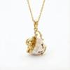 Cat Puppy Rabbit Fox Cup Gold Pendant Necklace Teacup Rabbit Shape Sweet Electroplating