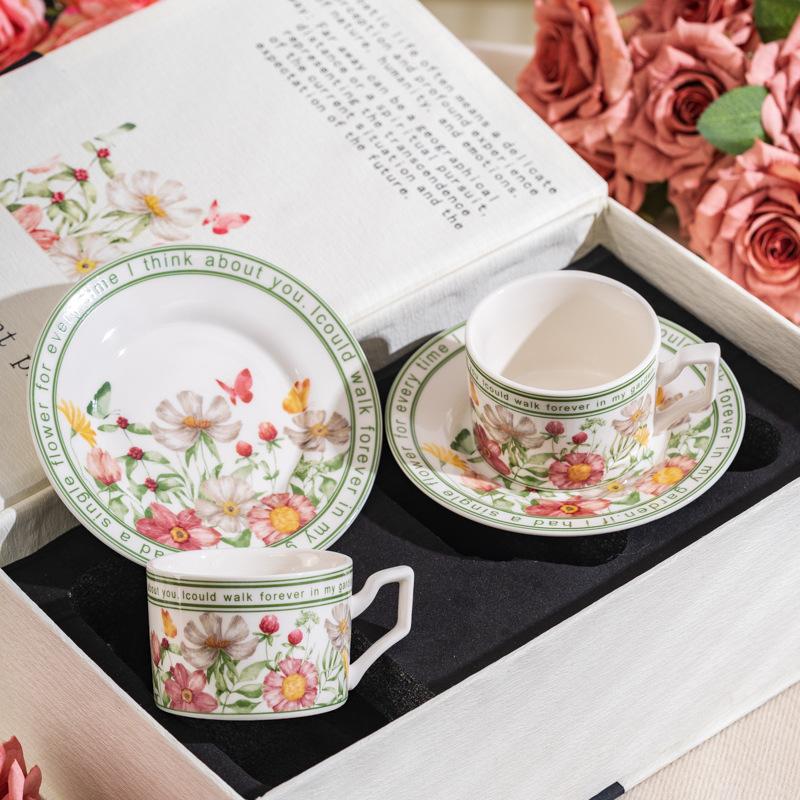 High Value Light Luxury Creative Coffee Cup And Saucer Gift Box Set New Year'S Anniversary Activities Practical Afternoon Tea Souvenir Gift