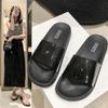 35-44 yards big size women's shoes summer new one word slippers female external wear comfortable thick bottom simple sandal drag