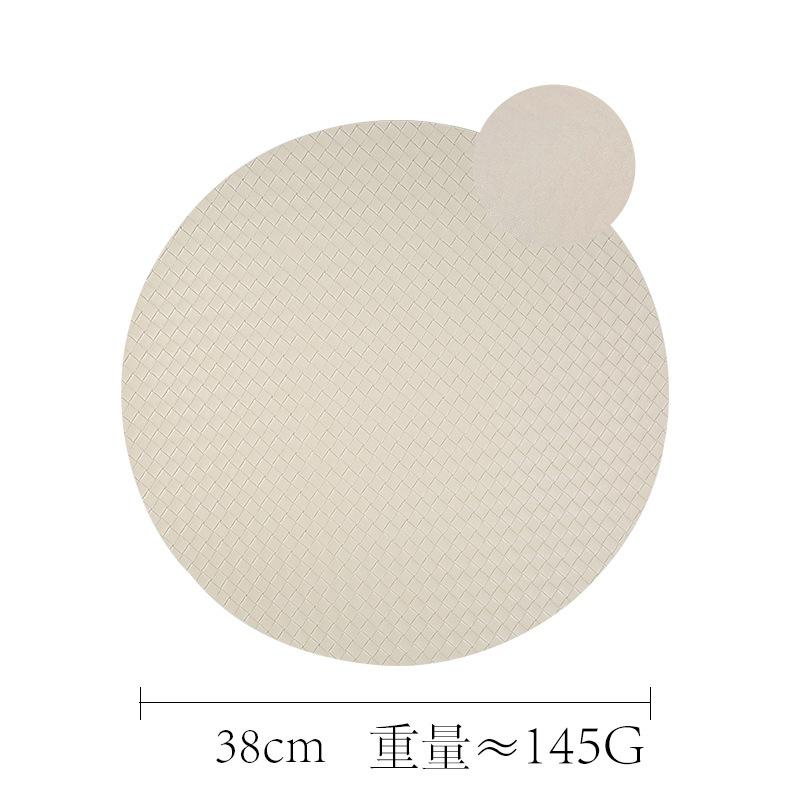 New woven plaid double-sided leather placemat teacup mat waterproof and oil-proof dining table mat western restaurant thermal insulation mat placemat