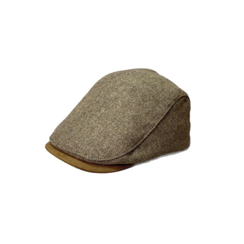 Early Autumn Winter Wool Men's Beret Plaid Cap Women's British Retro Forward Hat Tide