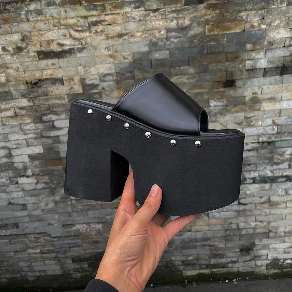 Fashion Ultra High Heels Womens Shoes Popular European American Style Thick-soled Wedge Heel Sandals for Women Platform Classic Slippers
