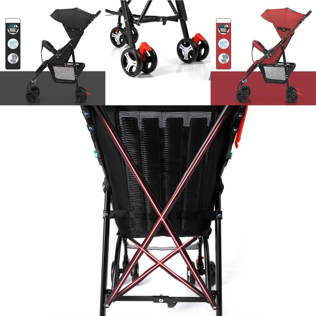 Sturdy Steel Frame Baby Stroller Convenient Folding Umbrella Design For Travel Use