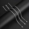 Vnox Men's Stainless Steel Chain Bracelet, 21cm Silver Color Waterproof Unisex Jewelry, Simple Casual Cuban Chain Gift for Him