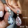 Cao Shi Pear-shaped Pink Diamond Teardrop Earrings for Women