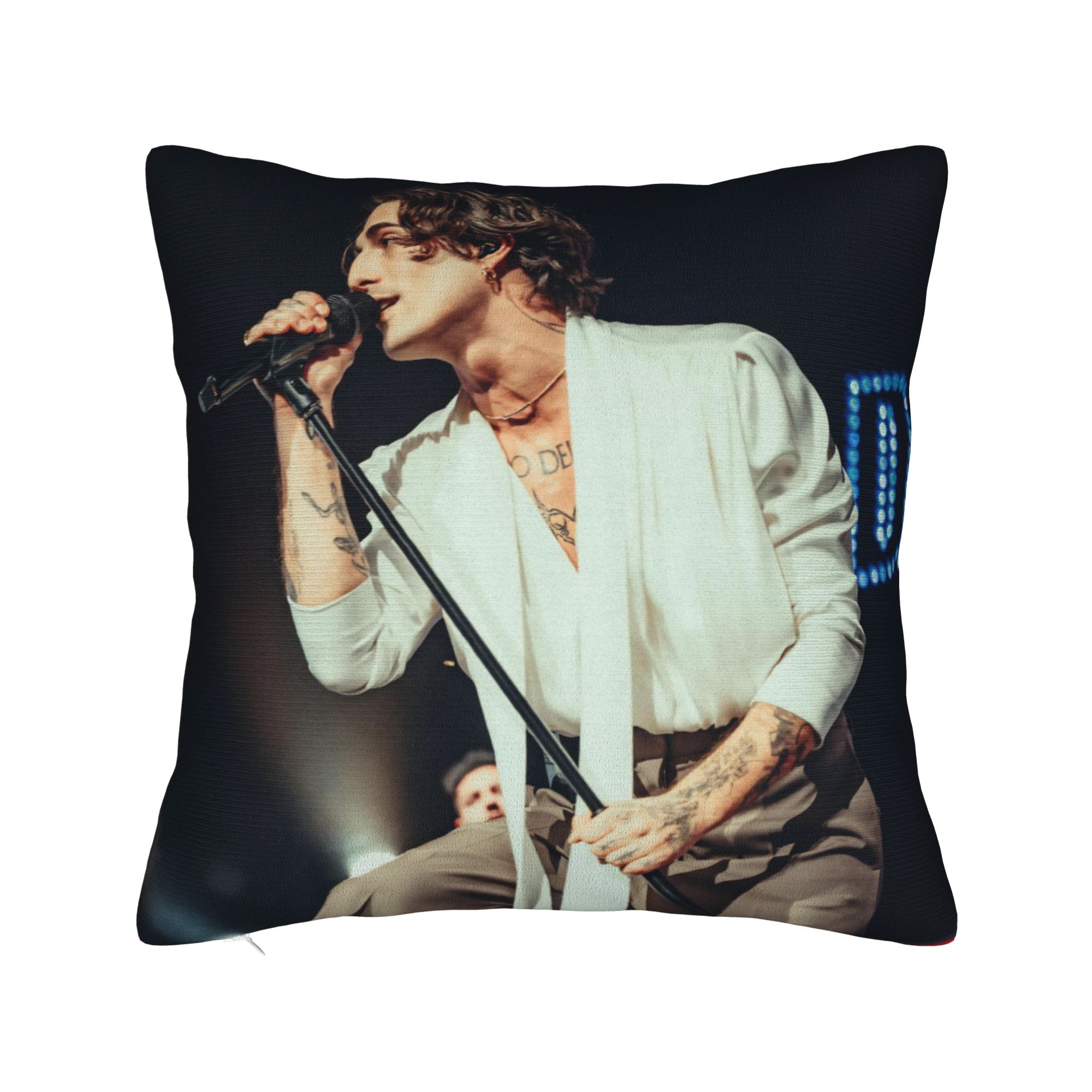 Pillow Cover Funny Little Fears Album Damiano David World Tour  Funny Pillow Case For Sofa Bedroom Home Decor Pillowcases 30cmx30cm